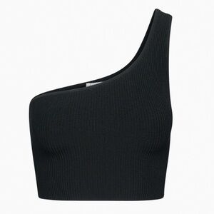 BABATON SCULPT KNIT ONE SHOULDER TOP SIZE SMALL IN BLACK